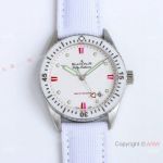 AAA Swiss Copy Blancpain Fifty Fathoms 38mm Bathyscaphe White-Red Dial 9015 Movement